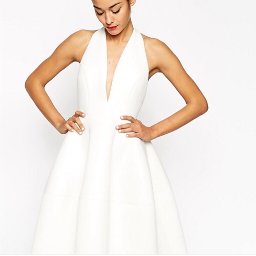 ASOS Halter white Full Midi Dress